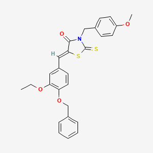 molecular formula C27H25NO4S2 B5489908 5-[4-(benzyloxy)-3-ethoxybenzylidene]-3-(4-methoxybenzyl)-2-thioxo-1,3-thiazolidin-4-one 