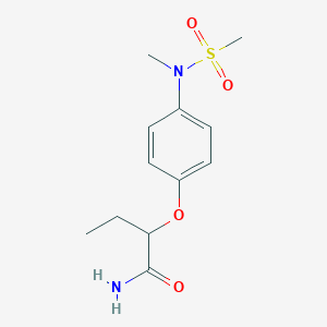 molecular formula C12H18N2O4S B5489918 2-{4-[methyl(methylsulfonyl)amino]phenoxy}butanamide 