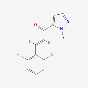 molecular formula C13H10ClFN2O B5489921 3-(2-chloro-6-fluorophenyl)-1-(1-methyl-1H-pyrazol-5-yl)-2-propen-1-one 