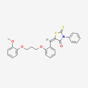 molecular formula C26H23NO4S2 B5489924 5-{2-[3-(2-methoxyphenoxy)propoxy]benzylidene}-3-phenyl-2-thioxo-1,3-thiazolidin-4-one 