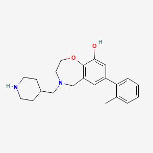 7-(2-methylphenyl)-4-(piperidin-4-ylmethyl)-2,3,4,5-tetrahydro-1,4-benzoxazepin-9-ol