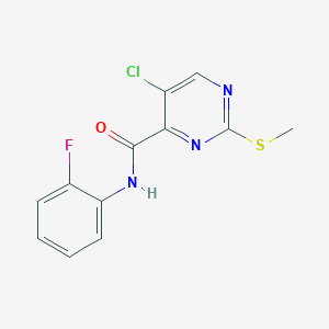 molecular formula C12H9ClFN3OS B5489936 5-chloro-N-(2-fluorophenyl)-2-(methylthio)pyrimidine-4-carboxamide 