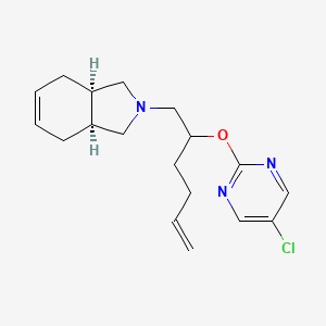 molecular formula C18H24ClN3O B5489960 (3aR*,7aS*)-2-{2-[(5-chloropyrimidin-2-yl)oxy]hex-5-en-1-yl}-2,3,3a,4,7,7a-hexahydro-1H-isoindole 