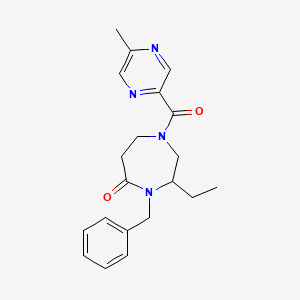 4-benzyl-3-ethyl-1-[(5-methylpyrazin-2-yl)carbonyl]-1,4-diazepan-5-one