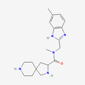 molecular formula C19H27N5O B5490011 N-methyl-N-[(5-methyl-1H-benzimidazol-2-yl)methyl]-2,8-diazaspiro[4.5]decane-3-carboxamide dihydrochloride 