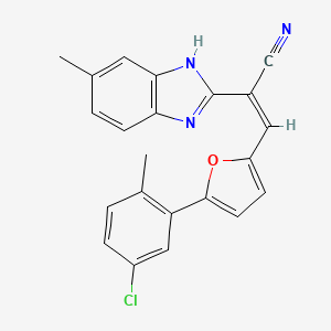 molecular formula C22H16ClN3O B5490015 3-[5-(5-chloro-2-methylphenyl)-2-furyl]-2-(5-methyl-1H-benzimidazol-2-yl)acrylonitrile 