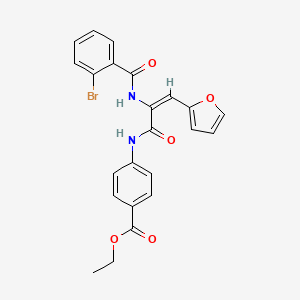 molecular formula C23H19BrN2O5 B5490023 ethyl 4-{[2-[(2-bromobenzoyl)amino]-3-(2-furyl)acryloyl]amino}benzoate 