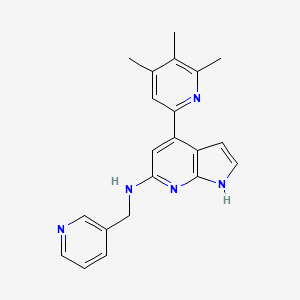 molecular formula C21H21N5 B5490029 N-(pyridin-3-ylmethyl)-4-(4,5,6-trimethylpyridin-2-yl)-1H-pyrrolo[2,3-b]pyridin-6-amine 