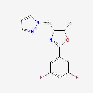 molecular formula C14H11F2N3O B5490035 2-(3,5-difluorophenyl)-5-methyl-4-(1H-pyrazol-1-ylmethyl)-1,3-oxazole 