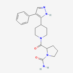 molecular formula C20H25N5O2 B5490053 2-{[4-(4-phenyl-1H-pyrazol-5-yl)piperidin-1-yl]carbonyl}pyrrolidine-1-carboxamide 