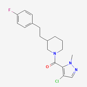 molecular formula C18H21ClFN3O B5490061 1-[(4-chloro-1-methyl-1H-pyrazol-5-yl)carbonyl]-3-[2-(4-fluorophenyl)ethyl]piperidine 