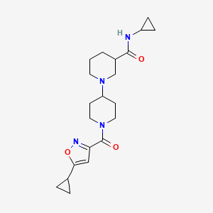 molecular formula C21H30N4O3 B5490071 N-cyclopropyl-1'-[(5-cyclopropylisoxazol-3-yl)carbonyl]-1,4'-bipiperidine-3-carboxamide 