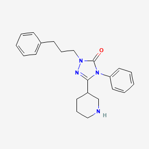 molecular formula C22H26N4O B5490076 4-phenyl-2-(3-phenylpropyl)-5-(3-piperidinyl)-2,4-dihydro-3H-1,2,4-triazol-3-one hydrochloride 