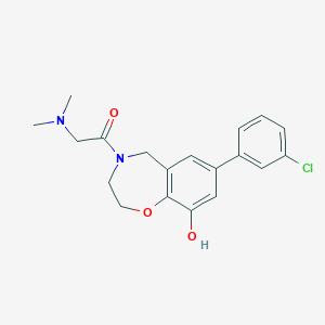 molecular formula C19H21ClN2O3 B5490082 7-(3-chlorophenyl)-4-(N,N-dimethylglycyl)-2,3,4,5-tetrahydro-1,4-benzoxazepin-9-ol 