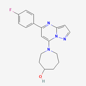 molecular formula C18H19FN4O B5490091 1-[5-(4-fluorophenyl)pyrazolo[1,5-a]pyrimidin-7-yl]-4-azepanol 