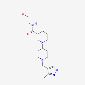 molecular formula C20H35N5O2 B5490097 1'-[(1,3-dimethyl-1H-pyrazol-4-yl)methyl]-N-(2-methoxyethyl)-1,4'-bipiperidine-3-carboxamide 