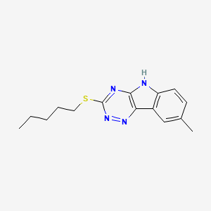 molecular formula C15H18N4S B5490106 8-methyl-3-(pentylthio)-5H-[1,2,4]triazino[5,6-b]indole 