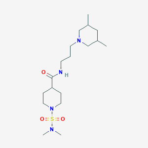molecular formula C18H36N4O3S B5490130 1-[(dimethylamino)sulfonyl]-N-[3-(3,5-dimethyl-1-piperidinyl)propyl]-4-piperidinecarboxamide 