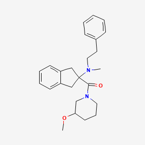 molecular formula C25H32N2O2 B5490134 2-[(3-methoxy-1-piperidinyl)carbonyl]-N-methyl-N-(2-phenylethyl)-2-indanamine 