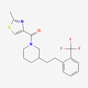 molecular formula C19H21F3N2OS B5490153 1-[(2-methyl-1,3-thiazol-4-yl)carbonyl]-3-{2-[2-(trifluoromethyl)phenyl]ethyl}piperidine 