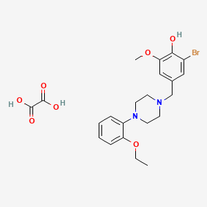 molecular formula C22H27BrN2O7 B5490156 2-bromo-4-{[4-(2-ethoxyphenyl)-1-piperazinyl]methyl}-6-methoxyphenol ethanedioate (salt) 