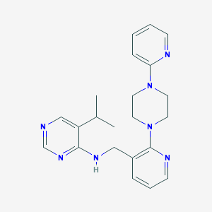 molecular formula C22H27N7 B5490162 5-isopropyl-N-{[2-(4-pyridin-2-ylpiperazin-1-yl)pyridin-3-yl]methyl}pyrimidin-4-amine 