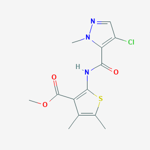 molecular formula C13H14ClN3O3S B5490169 methyl 2-{[(4-chloro-1-methyl-1H-pyrazol-5-yl)carbonyl]amino}-4,5-dimethyl-3-thiophenecarboxylate 