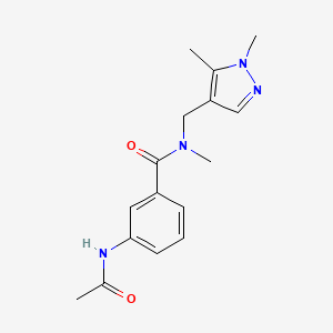 molecular formula C16H20N4O2 B5490173 3-(acetylamino)-N-[(1,5-dimethyl-1H-pyrazol-4-yl)methyl]-N-methylbenzamide 