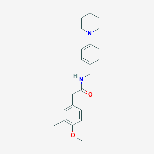 molecular formula C22H28N2O2 B5490194 2-(4-methoxy-3-methylphenyl)-N-[4-(1-piperidinyl)benzyl]acetamide 