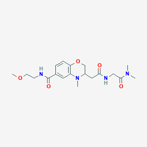 molecular formula C19H28N4O5 B5490206 3-(2-{[2-(dimethylamino)-2-oxoethyl]amino}-2-oxoethyl)-N-(2-methoxyethyl)-4-methyl-3,4-dihydro-2H-1,4-benzoxazine-6-carboxamide 