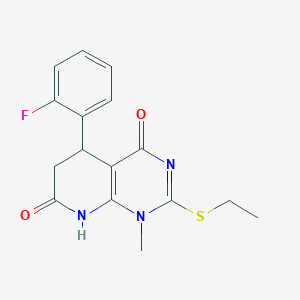 molecular formula C16H16FN3O2S B5490214 2-(ethylthio)-5-(2-fluorophenyl)-1-methyl-5,8-dihydropyrido[2,3-d]pyrimidine-4,7(1H,6H)-dione 