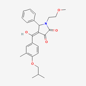 molecular formula C25H29NO5 B5490237 3-hydroxy-4-(4-isobutoxy-3-methylbenzoyl)-1-(2-methoxyethyl)-5-phenyl-1,5-dihydro-2H-pyrrol-2-one 