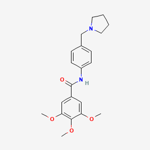 molecular formula C21H26N2O4 B5490251 3,4,5-trimethoxy-N-[4-(1-pyrrolidinylmethyl)phenyl]benzamide 