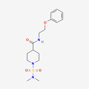molecular formula C16H25N3O4S B5490255 1-[(dimethylamino)sulfonyl]-N-(2-phenoxyethyl)-4-piperidinecarboxamide 