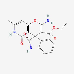molecular formula C19H17N3O5 B5490296 ethyl 2'-amino-7'-methyl-2,5'-dioxo-1,2,5',6'-tetrahydrospiro[indole-3,4'-pyrano[3,2-c]pyridine]-3'-carboxylate 