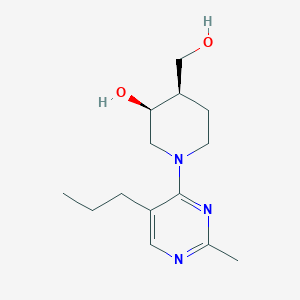 molecular formula C14H23N3O2 B5490298 (3S*,4R*)-4-(hydroxymethyl)-1-(2-methyl-5-propyl-4-pyrimidinyl)-3-piperidinol 