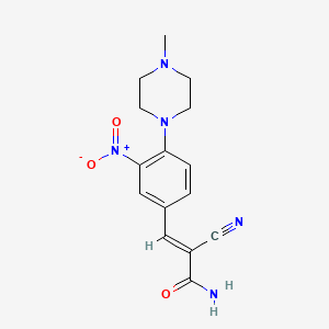 molecular formula C15H17N5O3 B5490311 2-cyano-3-[4-(4-methyl-1-piperazinyl)-3-nitrophenyl]acrylamide 