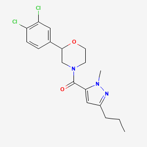 molecular formula C18H21Cl2N3O2 B5490318 2-(3,4-dichlorophenyl)-4-[(1-methyl-3-propyl-1H-pyrazol-5-yl)carbonyl]morpholine 