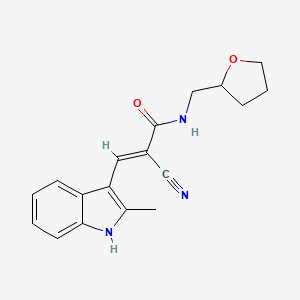 molecular formula C18H19N3O2 B5490319 2-cyano-3-(2-methyl-1H-indol-3-yl)-N-(tetrahydro-2-furanylmethyl)acrylamide 