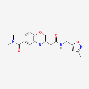 molecular formula C19H24N4O4 B5490337 N,N,4-trimethyl-3-(2-{[(3-methylisoxazol-5-yl)methyl]amino}-2-oxoethyl)-3,4-dihydro-2H-1,4-benzoxazine-6-carboxamide 