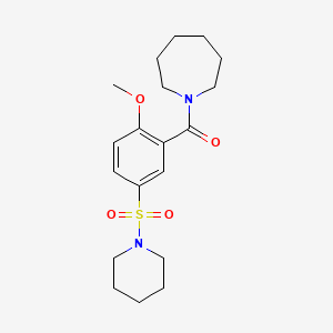 molecular formula C19H28N2O4S B5490340 1-[2-methoxy-5-(1-piperidinylsulfonyl)benzoyl]azepane 