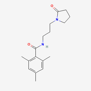 molecular formula C17H24N2O2 B5490361 2,4,6-trimethyl-N-[3-(2-oxo-1-pyrrolidinyl)propyl]benzamide 