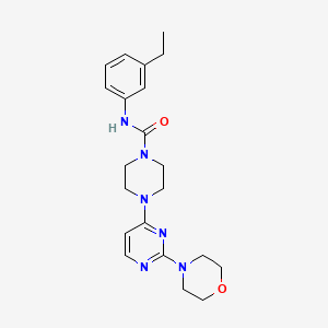 molecular formula C21H28N6O2 B5490379 N-(3-ethylphenyl)-4-[2-(4-morpholinyl)-4-pyrimidinyl]-1-piperazinecarboxamide 