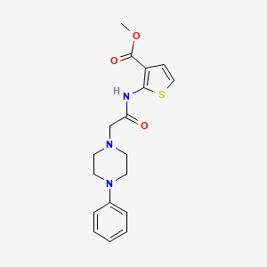 molecular formula C18H21N3O3S B5490394 methyl 2-{[(4-phenyl-1-piperazinyl)acetyl]amino}-3-thiophenecarboxylate 