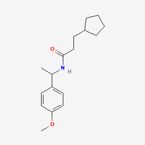 molecular formula C17H25NO2 B5490419 3-cyclopentyl-N-[1-(4-methoxyphenyl)ethyl]propanamide 