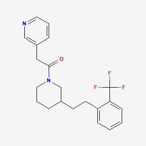 3-[2-oxo-2-(3-{2-[2-(trifluoromethyl)phenyl]ethyl}-1-piperidinyl)ethyl]pyridine