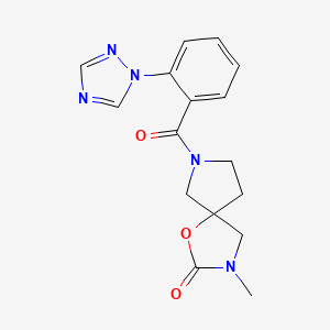 molecular formula C16H17N5O3 B5490427 3-methyl-7-[2-(1H-1,2,4-triazol-1-yl)benzoyl]-1-oxa-3,7-diazaspiro[4.4]nonan-2-one 