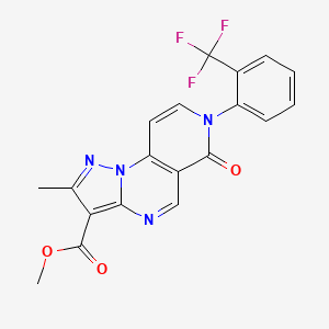 molecular formula C19H13F3N4O3 B5490435 methyl 2-methyl-6-oxo-7-[2-(trifluoromethyl)phenyl]-6,7-dihydropyrazolo[1,5-a]pyrido[3,4-e]pyrimidine-3-carboxylate 