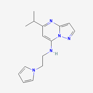 molecular formula C15H19N5 B5490438 5-isopropyl-N-[2-(1H-pyrrol-1-yl)ethyl]pyrazolo[1,5-a]pyrimidin-7-amine 