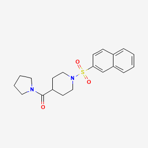 molecular formula C20H24N2O3S B5490446 1-(2-naphthylsulfonyl)-4-(1-pyrrolidinylcarbonyl)piperidine 